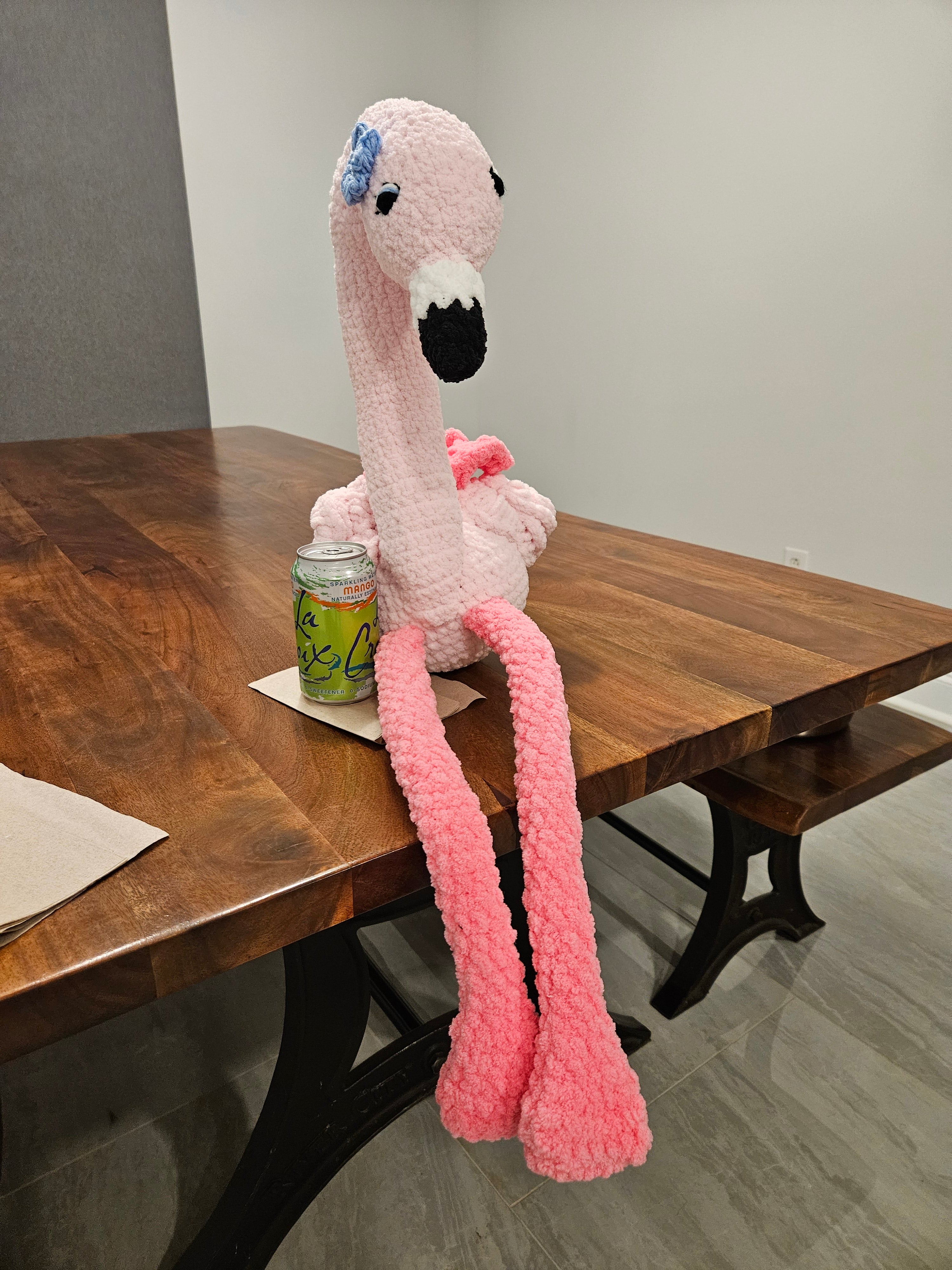 Freja the Flamingo - Handmade Crochet Plush – Large Pink Stuffed Animal Gift