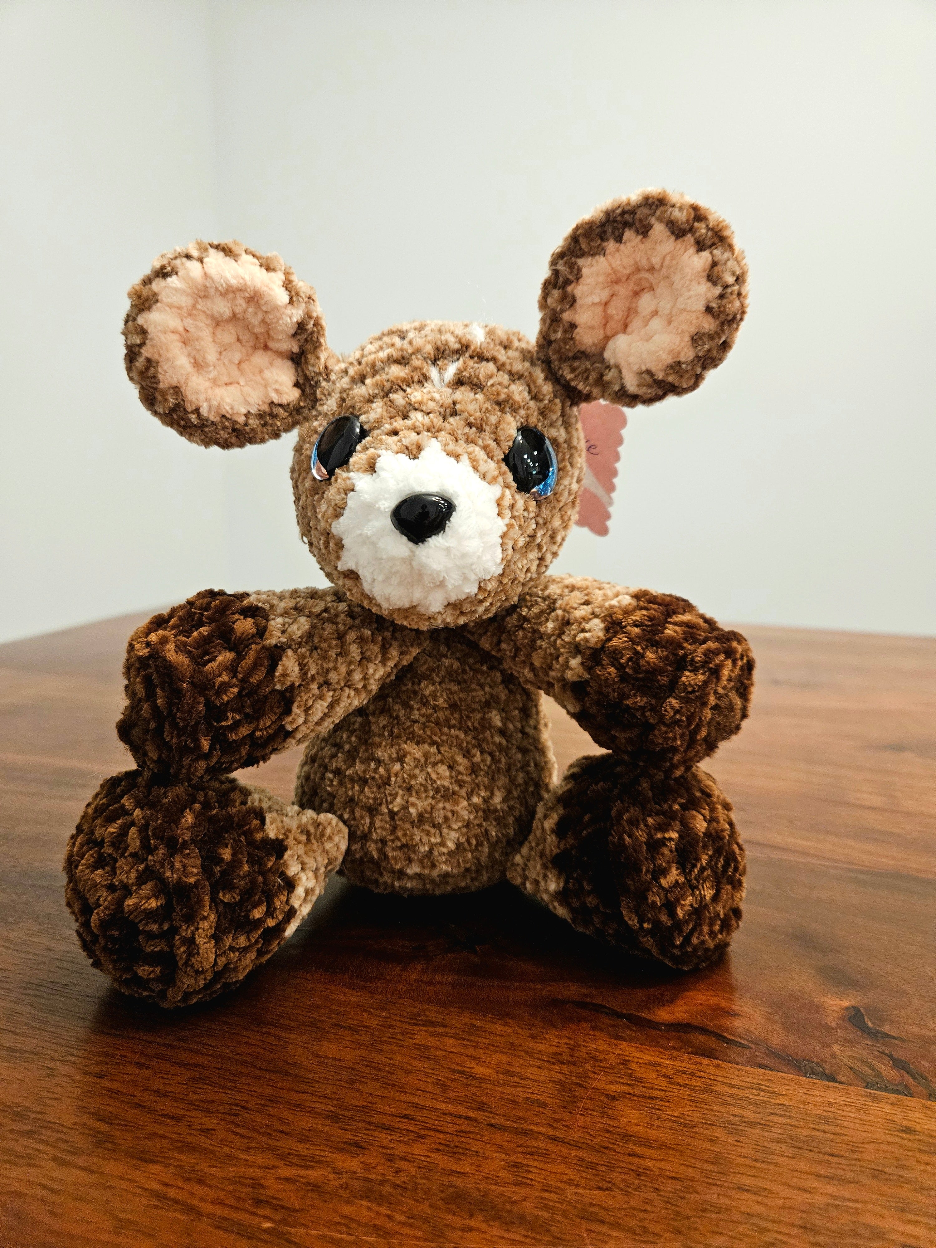 Handmade Crochet Deer Plush – Soft Brown Chenille Woodland Animal Toy
